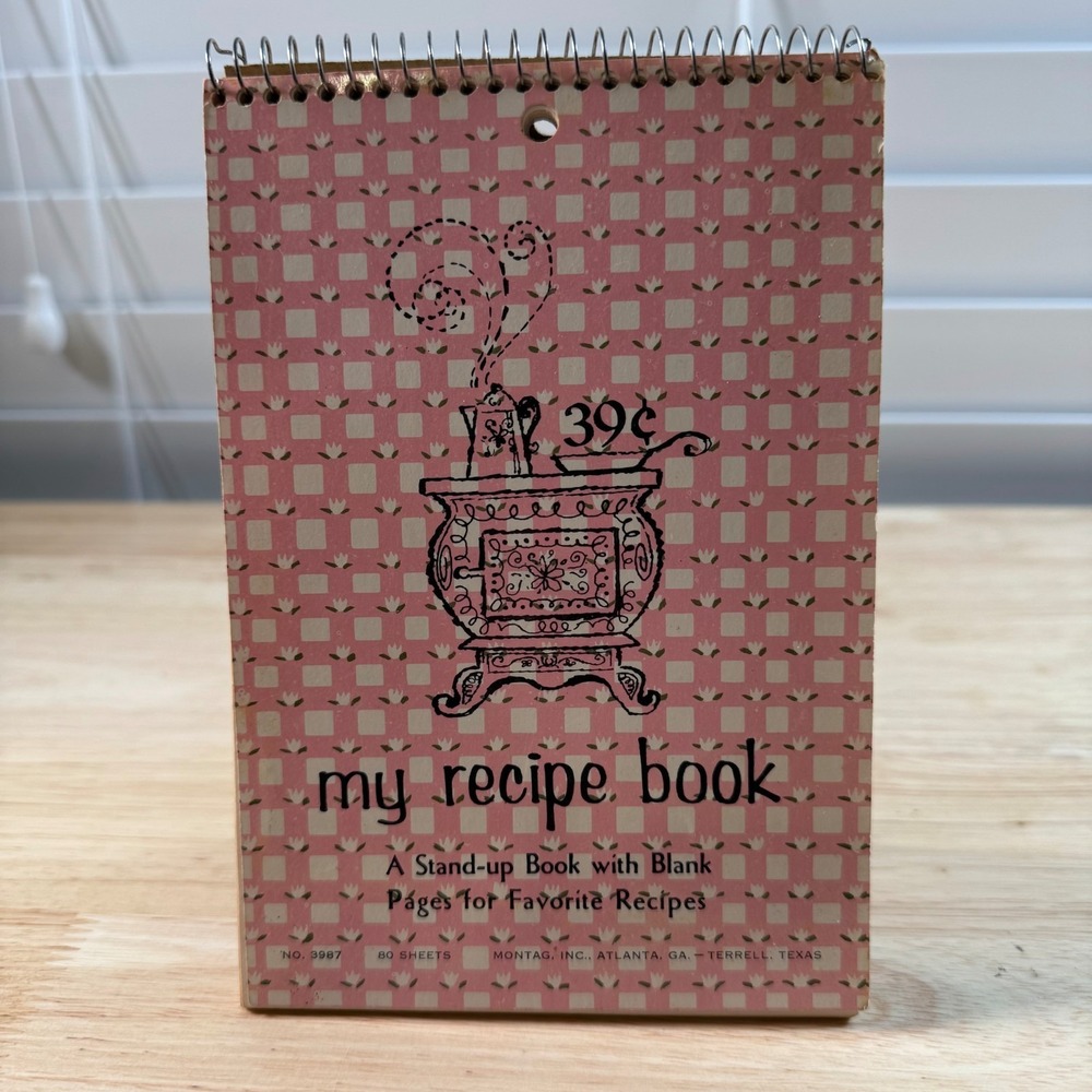 Vintage Montag‎ My Recipe Book Kitchen Spiral Bound Blank Pages - 80 Sheets